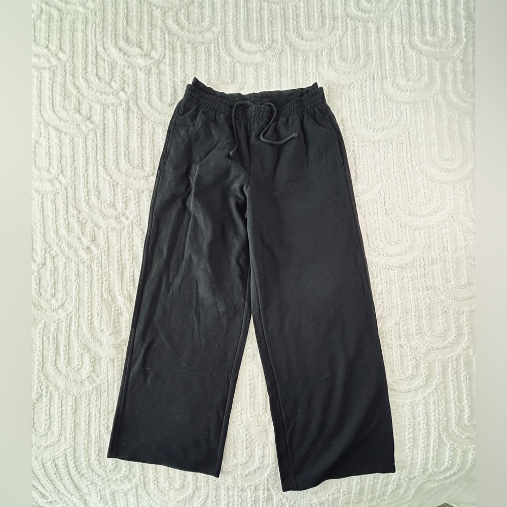 SKIMS Cotton Fleece Oversized Double Waistband Pant Onyx Large NWT O-429 - Picture 6 of 12